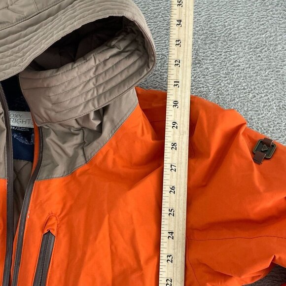 Roxy Bright Edition Womens X-Tra Long Fit XL Hooded Jacket Taupe Waterproof c222 - Picture 8 of 8